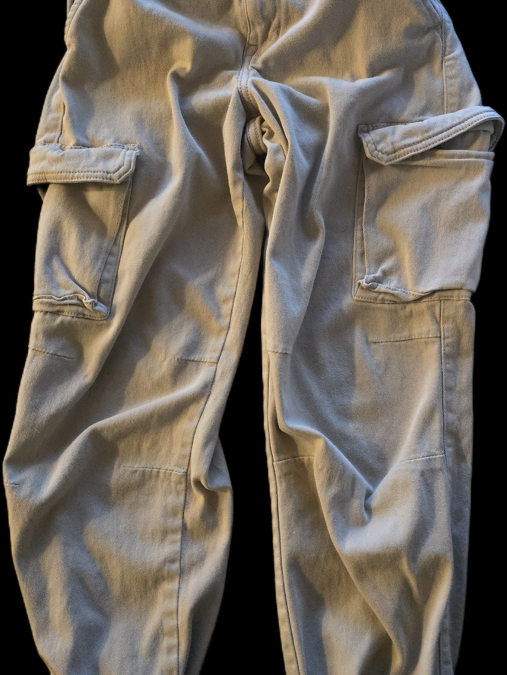 abercrombie kids Tan Cargo Pants with Flap Pockets